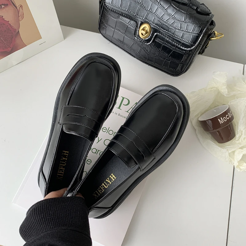 Mary Jane Shoes JK Commuter Uniform Loafers Women Lolita Shoes Girls Japanese School College Gothic Mocassins Leather Flats