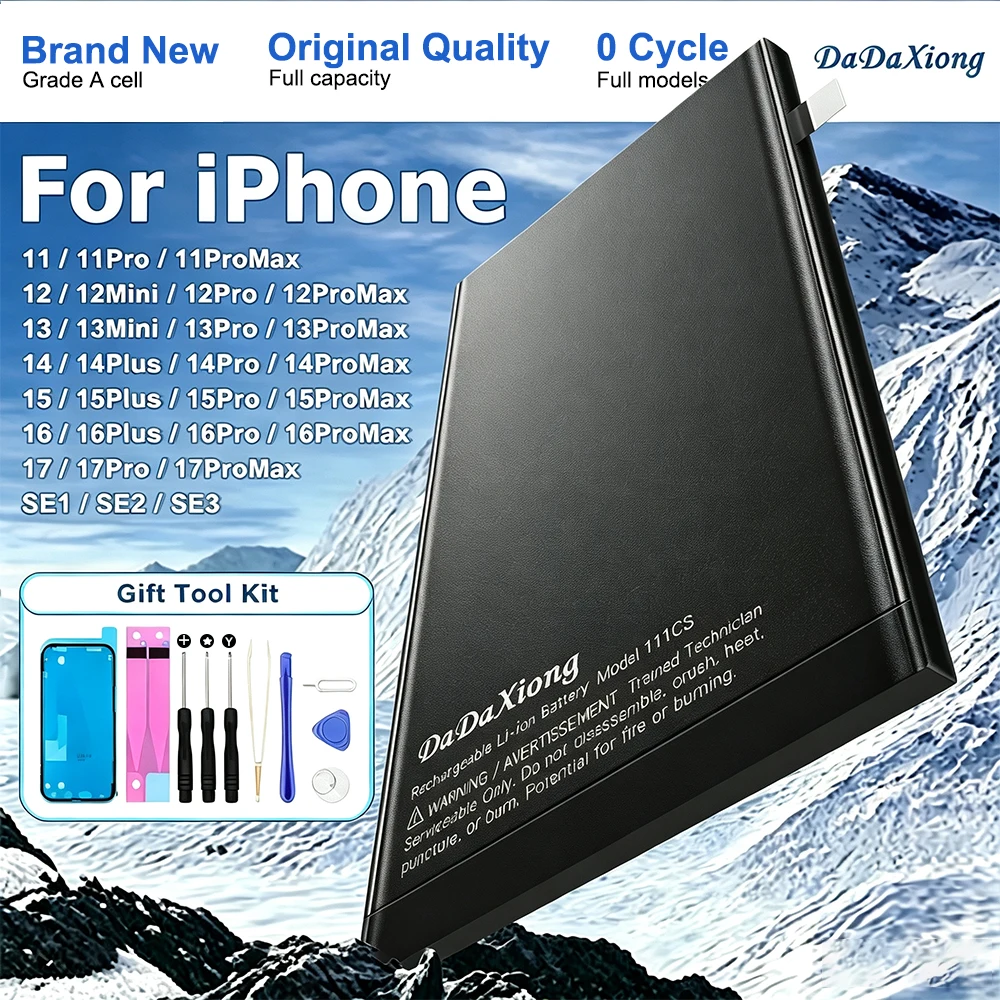 0 cycle High-quality Battery For IPhone 11 12 13 14 15 16 17 Pro MAX 12Mini 13MINI 17ProMax 14Plus 15Plus 16Plus SE 1/2/3 2022