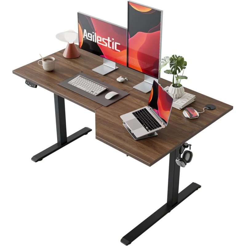 Mesa elétrica em forma de L de 55 polegadas com altura ajustável