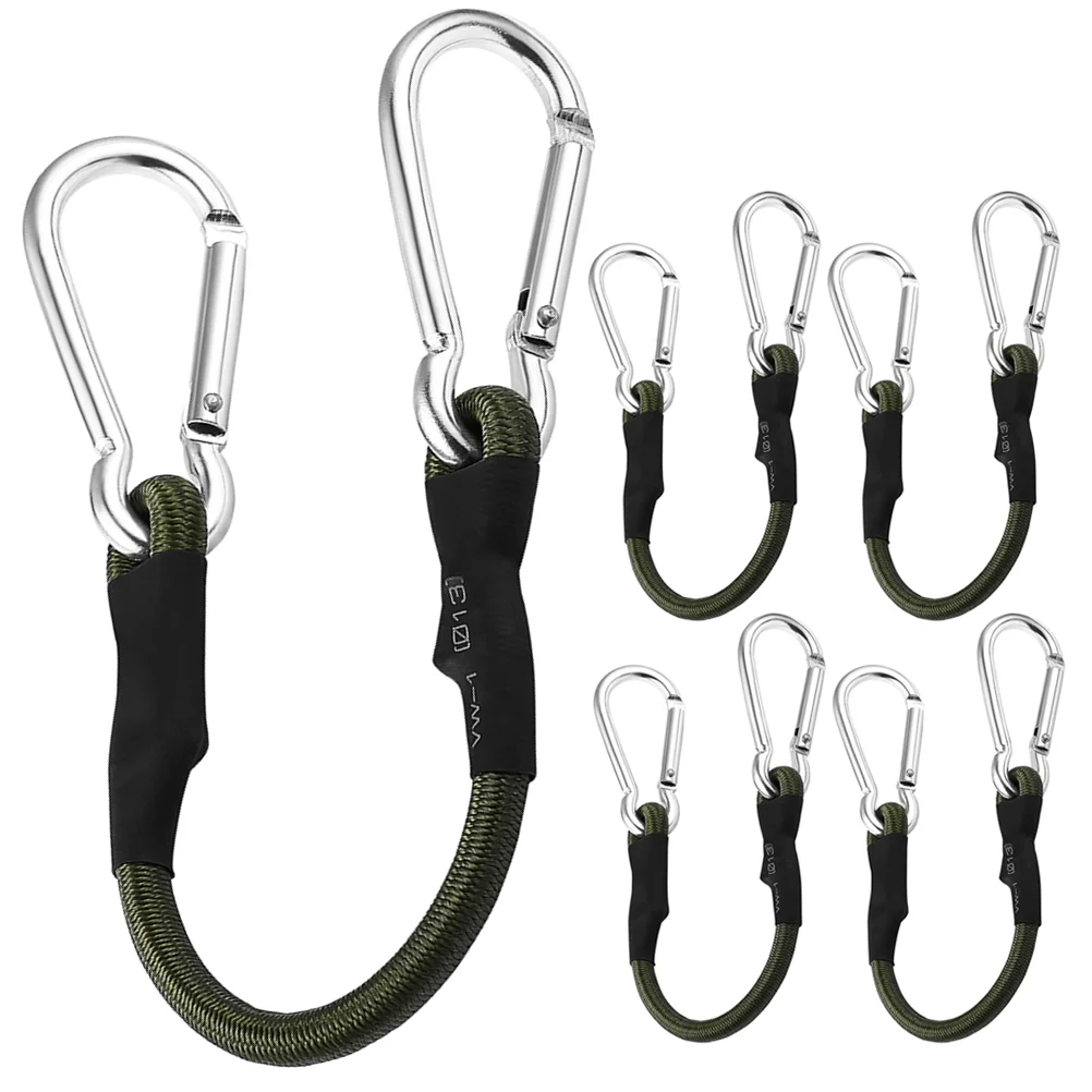 

5Pcs Outdoor Elastic Bungee Rope Heavy Duty Bungee Cord with Carabiner Hook for Load