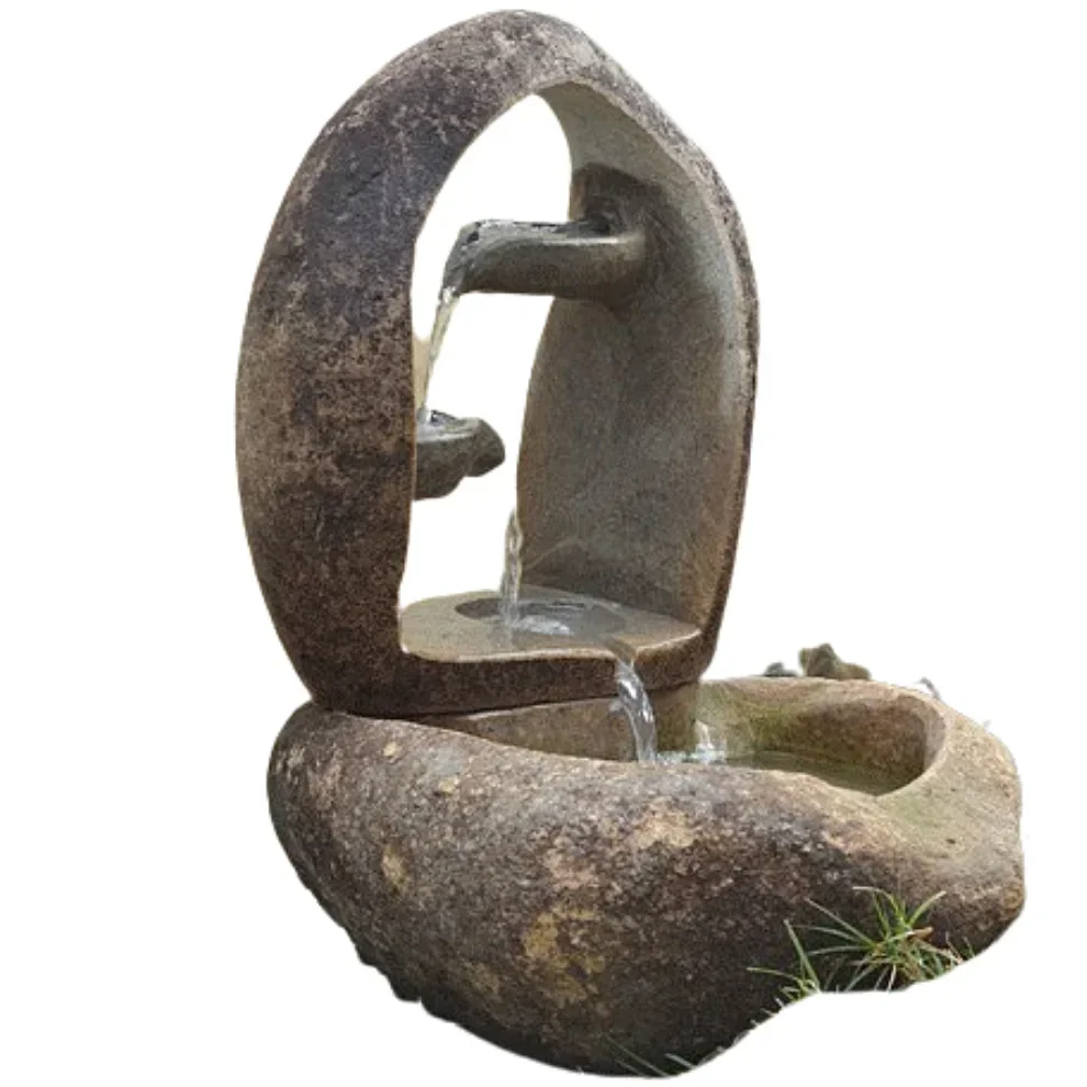 Wholesale Rock Stone Waterfall Indoor Tabletop Cascading Fountains Contemporary Stone Decorative Water Feature for Home Office