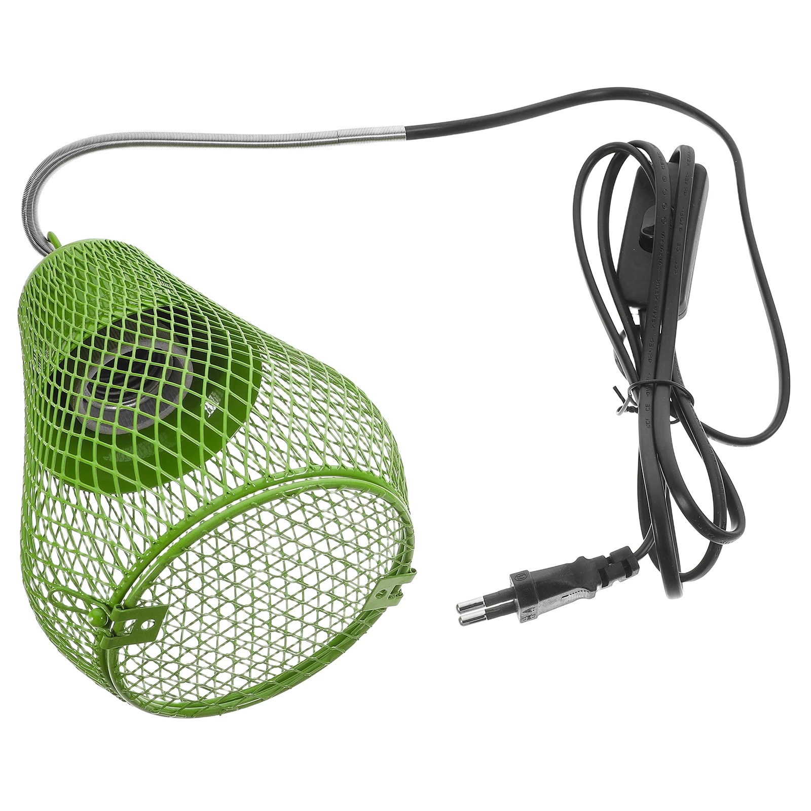 

Reptile Thermal Lampshade Green Long EU Plug Mesh Cover Heater for Cage Bird Lizard Turtle Anti Scald Dome Lighting Accessories