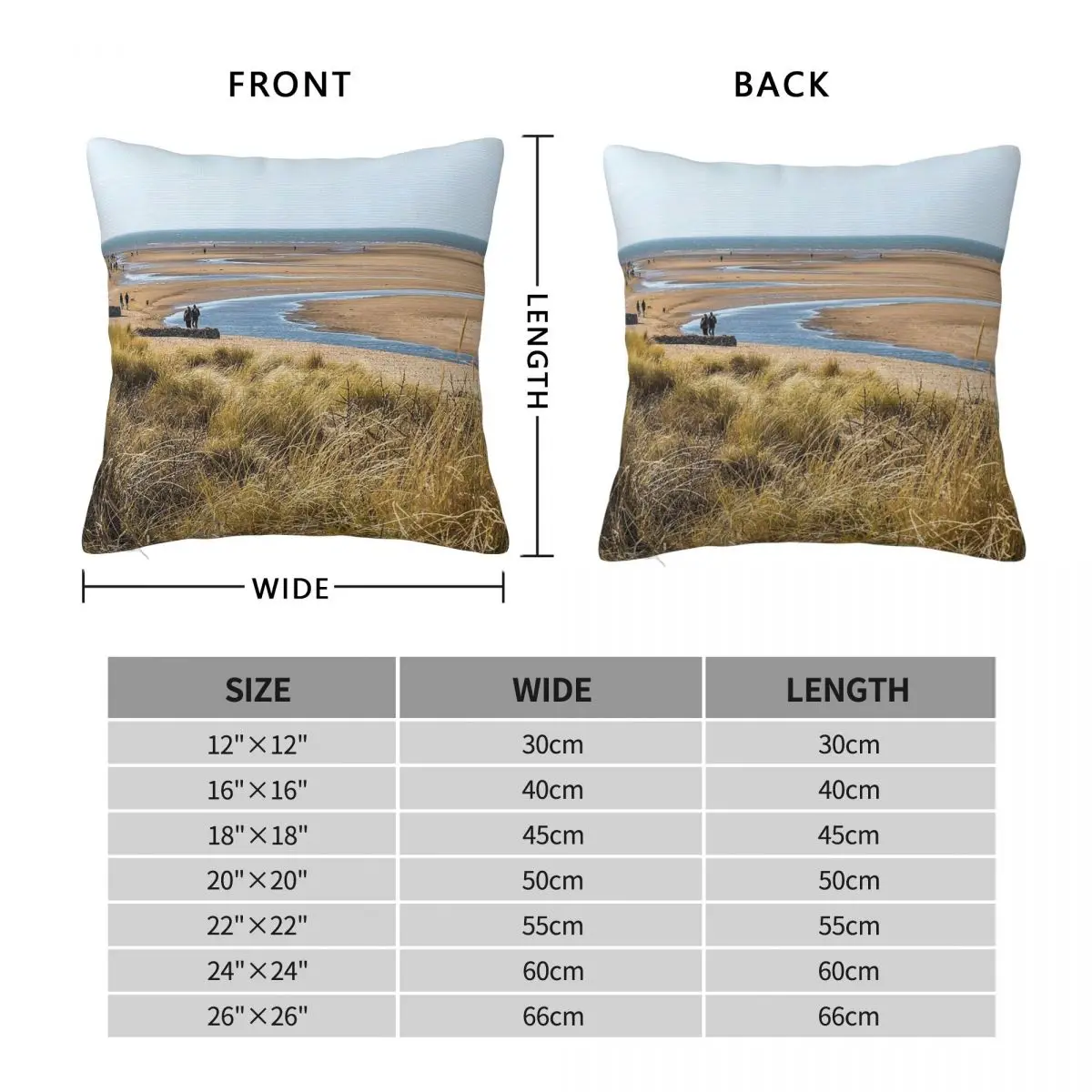 Hunstanton Beach North Norfolk Coast Square Pillowcase Polyester Linen Velvet Printed Zip Decorative Home Cushion Cover 18