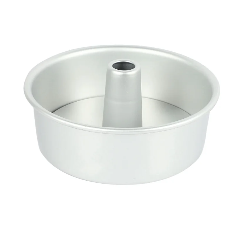 

ABXF-2Pcs 8 Inch Aluminum Alloy Round Chiffon Cake Pan Removable Bottom Hollow Chimney Cake Mold Diy Baking Cake Tools