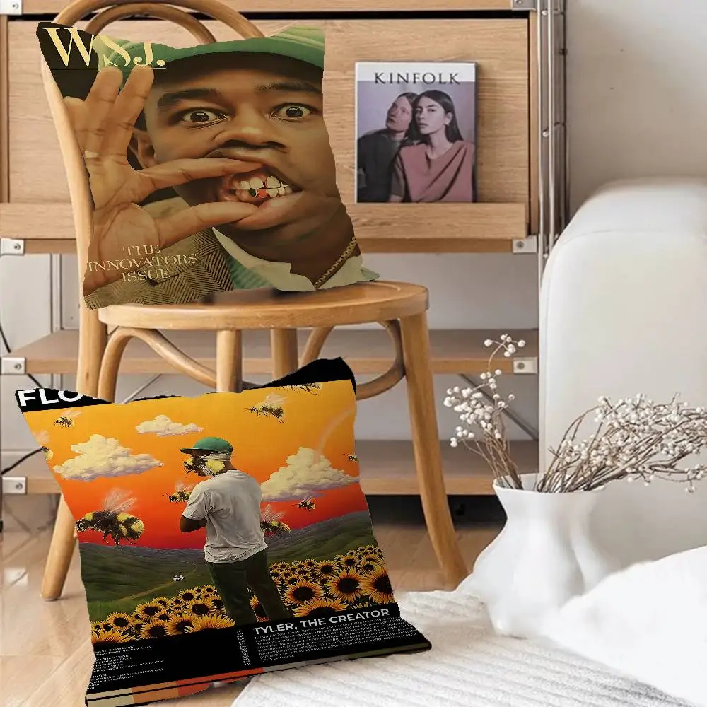 مغني الراب T-Tyler الخالق Chromakopia غطاء الوسادة البوليستر وسائد أريكة وسائد رمي الزخرفية ديكور المنزل غطاء وسادة