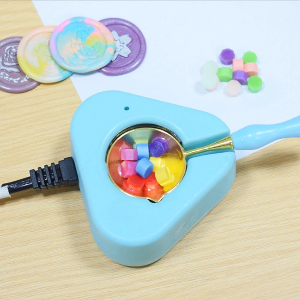 Sealing Wax Stamp Electric Melting Furnace Set with Spoon EU Plug Designed to Seamlessly Melt Sealing Wax Beads or Sticks