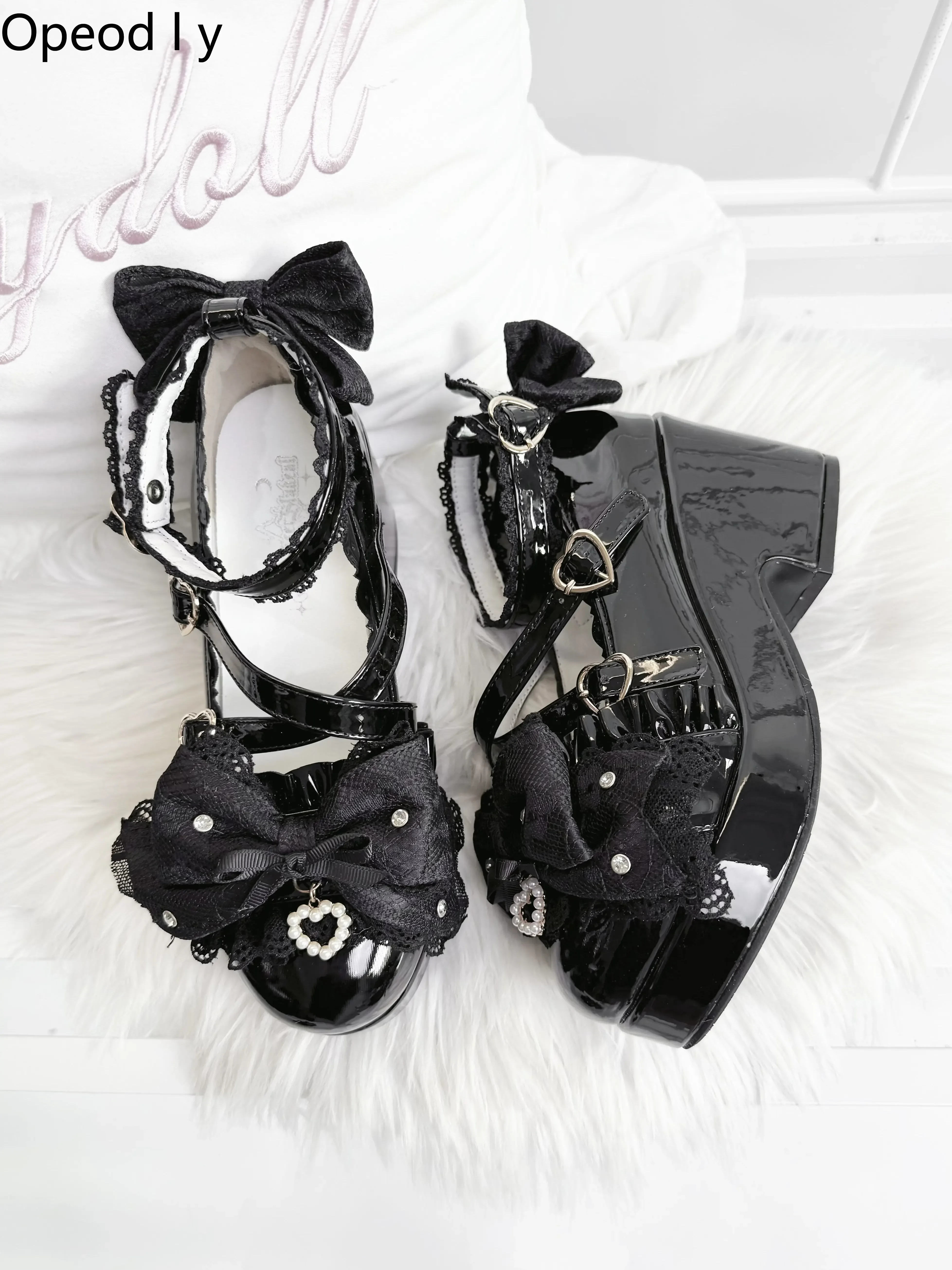 Original Japanese Sweet Bow Mary Jane Single Shoes 2026 Spring and Autumn New Mass Production Cute Lace Girl Princess High Heels