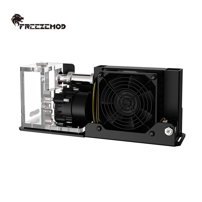 

Freezemod 80mm Aluminum Radiator Reservoir AIO Water Cooling Module Kit with Integrated Pump 2000RPM for Desktop SLMZ-Z-B
