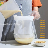 Soy Milk Wine Filter Bag Nut Milk Bag Tea Coffee Oil Yogurt Filter Net Mesh Kitchen Food Reusable Nylon Filter Bags