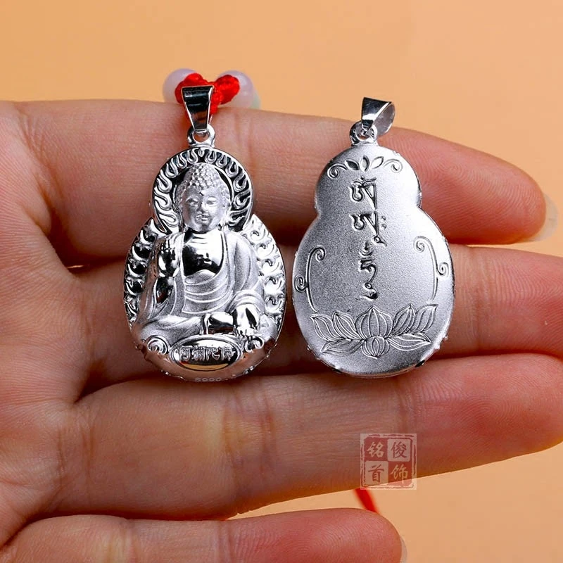 99 Percent Silver Thousand Armed Guanyin Pendant Rat Zodiac Buddhist Necklace Charm for Adults, Symbolic Jewelry for Daily Wear
