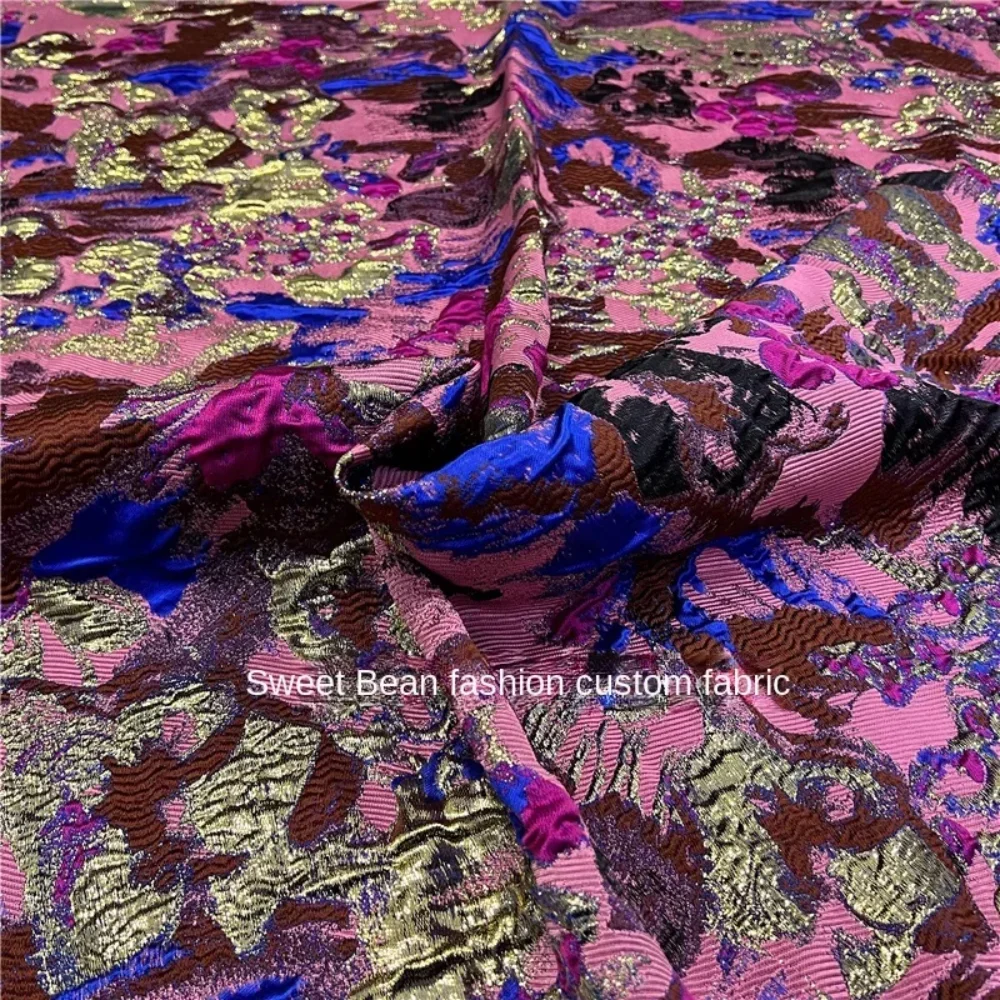 

Металлическая проволока, рельефная тканая жаккардовая парчовая ткань для шитья костюма, куртка, модная одежда, пальто, ткань, материал