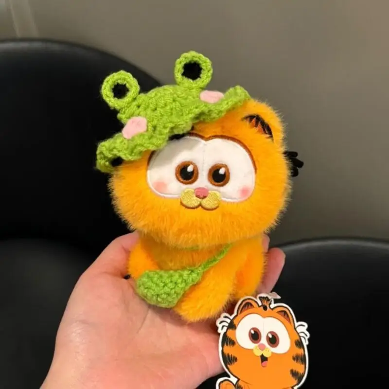 Porte-clés en peluche Garfield de dessin animé Kawaii, poupée en peluche douce périphérique, pendentif de sac à dos, accessoires cadeaux d'anniversaire pour ami