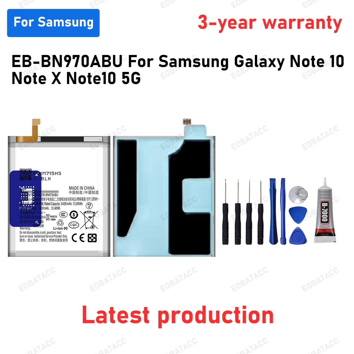 

Brand New EB-BN970ABU Replacement 3500mAh Battery For Samsung Galaxy Note 10 Note X Note10 NoteX Note10 5G Batteries