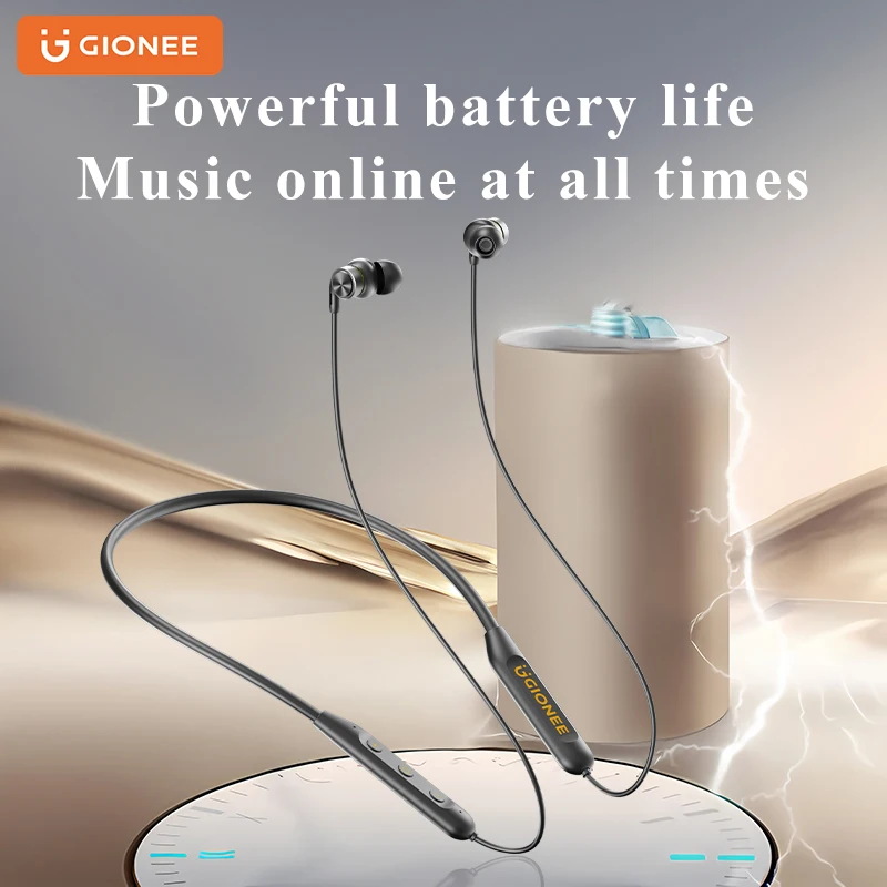 Gionee 5.3 Wireless Bluetooth Headset Sport Neckband Neck-hanging Earbuds Wireless Headset with Hifi Music Mic Waterproof