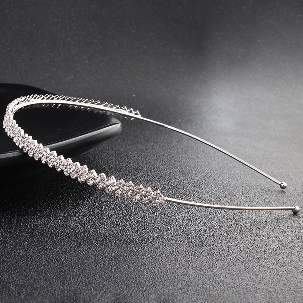

1pc Sparkling Rhinestone Headband Elegant Hair Hoop For Women Wedding Brides Banquet Party Lightweight Durable Alloy Bejeweled