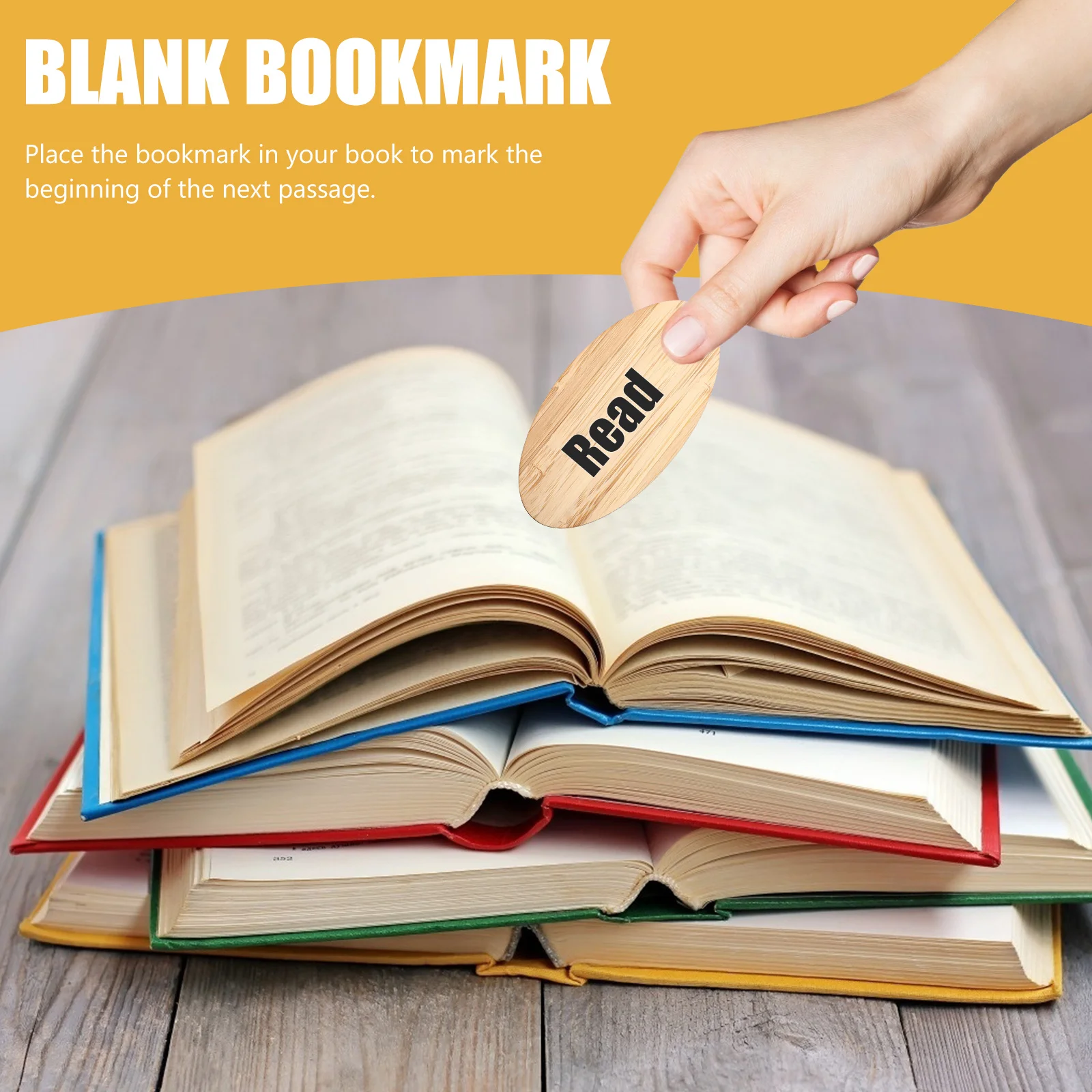 6개입 대나무 블랭크 북마크 타원형 두께 0.2cm DIY 행잉 태그 학생 교사 선물 졸업용