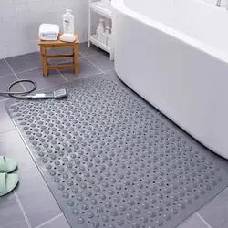 1pc Extra Large TPE Shower Mat  with Drain Holes and Suction Cups Large Size Mat More Suitable for Shower Stall