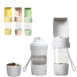 Pet Travel Water Bottle Portable with Food Container Foldable 2in1 Pet Outdoor Bowl Puppy Dog Cat Travel Drink
