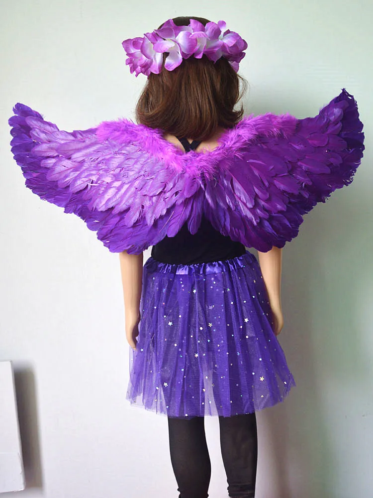 Children Boy Girl Kids Adult Angel Feather Wings Halo Star Skirt Party Costume Cosplay Birthday Wedding Gift  Halloween Holiday