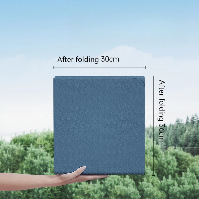 1 قطعة حصيرة اليوغا قابلة للطي صديقة للبيئة Tpe للطي السفر اللياقة البدنية ممارسة مزدوجة الوجهين عدم الانزلاق ل بيلاتيس والتدريبات الأرضية