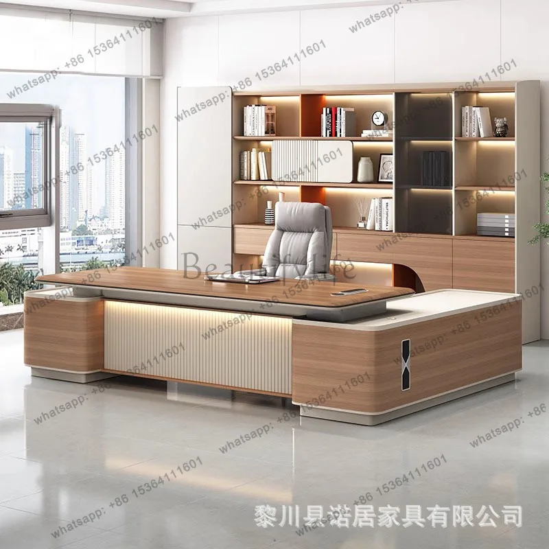 Blister boss table big desk office general manager high-end atmospheric table and chair combination