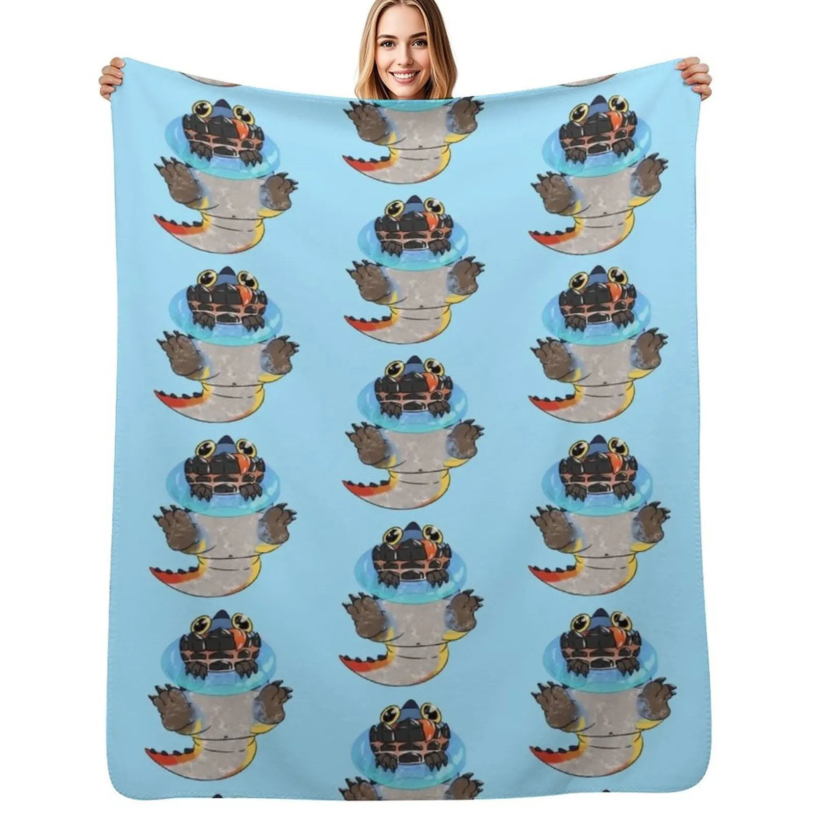 Monster Hunter World Dodogama swimming Throw Blanket Bed linens Beautifuls Hairys warm for winter Large Luxury Brand Blankets
