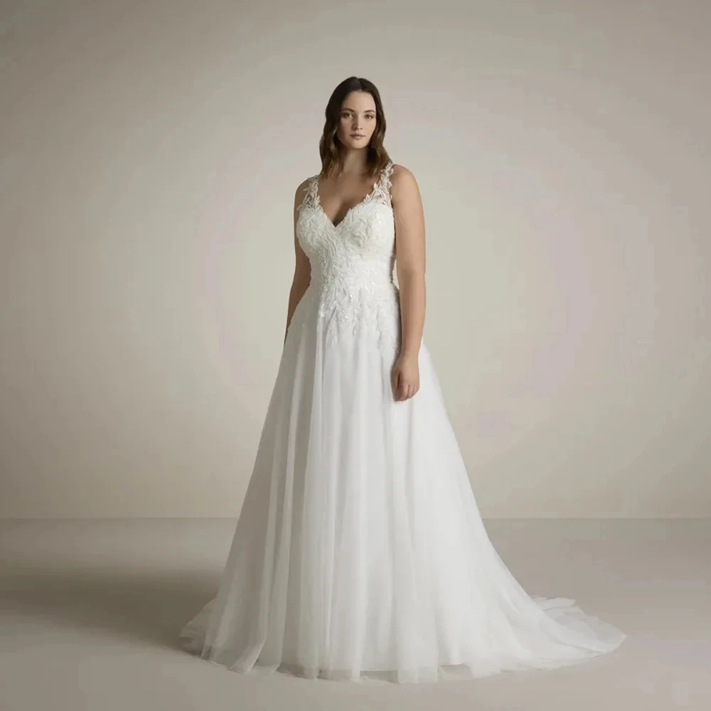 Suknie ślubne w kształcie litery A, boho, z dekoltem w serek, nowoczesne suknie dla panny młodej, zapinane na guziki z tyłu, eleganckie sukienki dla kobiet 2025, suknia ślubna, lato