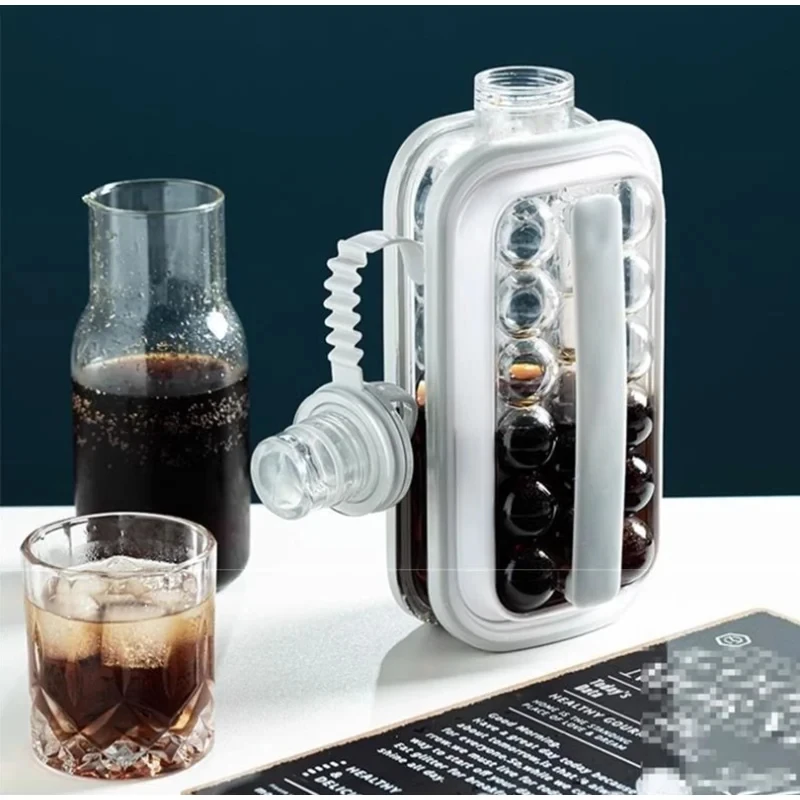 2-in-1 Faltbarer Eisbereiter Wasserflasche Lebensmittelechte Silikon-Eiswürfelform Tragbarer Wasserkocher Eisbox Haushalts-Trinkgefäß – Detail 12