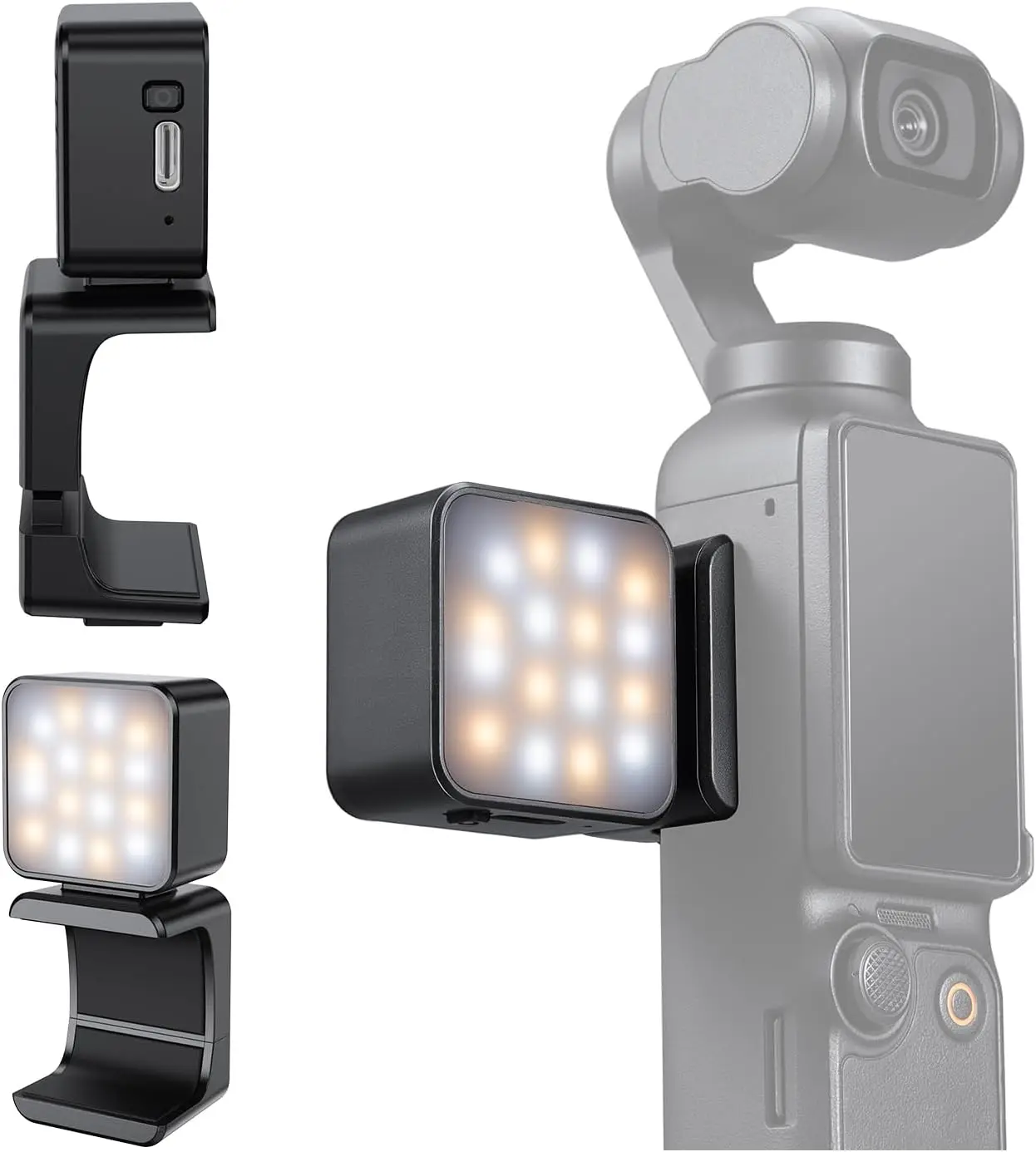 

Магнитный мини-фонарь для DJI Osmo Pocket 3, перезаряжаемый через USB-C, светодиодный заполняющий свет, регулируемая цветовая температура и яркость