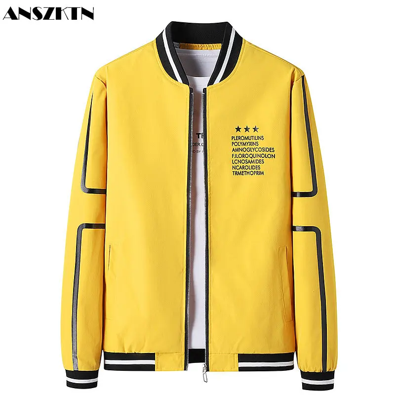 ANSZKTN Men's coat autumn new printed youth baseball suit men's casual versatile dress jacket