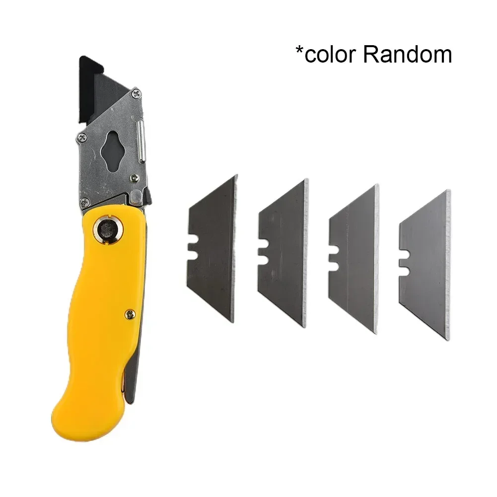 Folding Utility Cutter 5pcs Trapezoidal Blade Set For Acrylic Board Plastic Paper Cutting Tool Art Cutter DIY Hand Tools