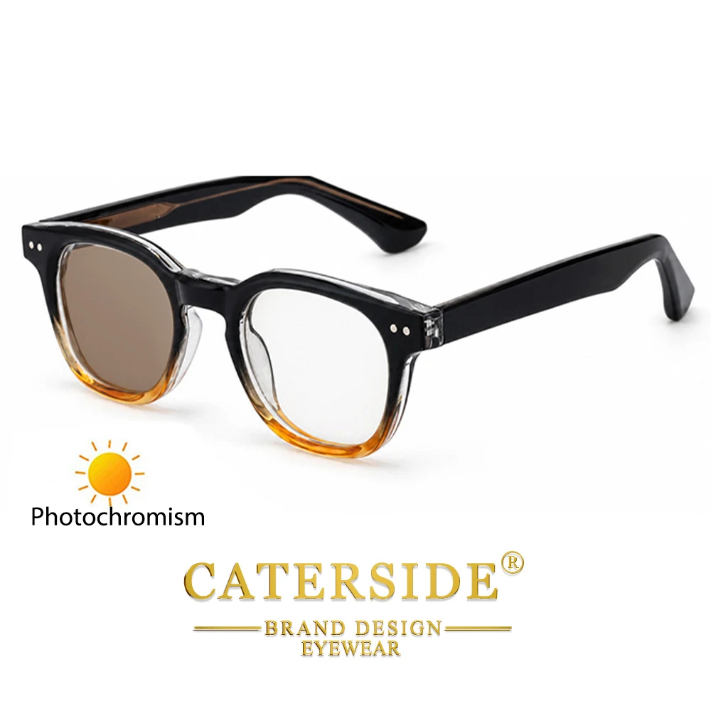 CATERSIDE Retro Herren-Sonnenbrille mit photochromen Gläsern, hochwertige quadratische PC-Sonnenbrille für Damen, Outdoor-Reise-Business-Brille, UV400 – Detail 3