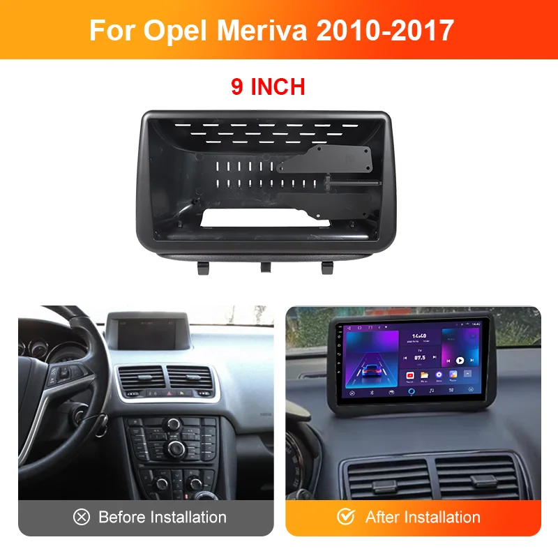 9INCH Car DVD Frame Audio Dash Trim Kits Facia Panel Radio Player screen Frame 2 Din FOR 2010-2014 OPEL MERIVA Car