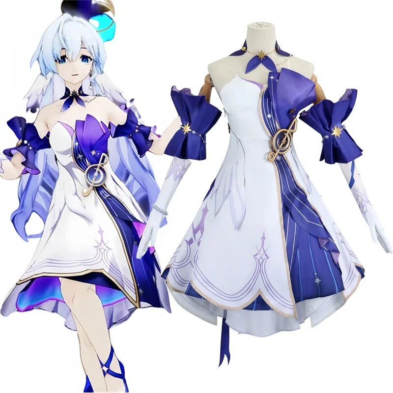 Robin Gioco Cosplay Honkai Star Rail Robin Costume Cosplay Anime 3D Stampa Abiti Parrucca Gioco di ruolo Uniforme Set completo per le donne Ragazze