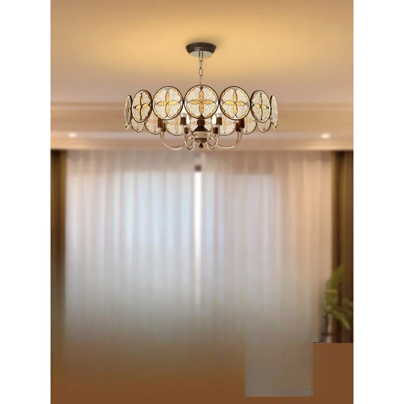 Medieval style bedroom chandelier French retro Nanyang style advanced sense American style study master bedroom lamp