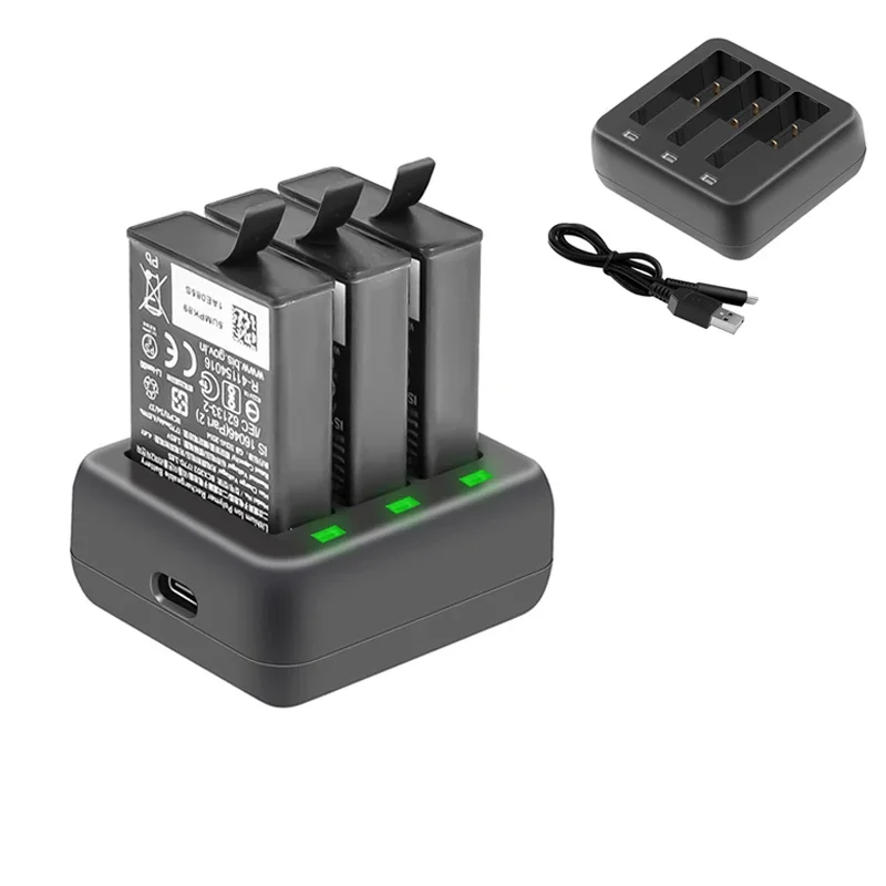 3 in 1 DJI Action 3 Battery charger USB Fast Charging Hub Type-c 5V3A Input For DJI OSMO Action 3 Camera Accessories