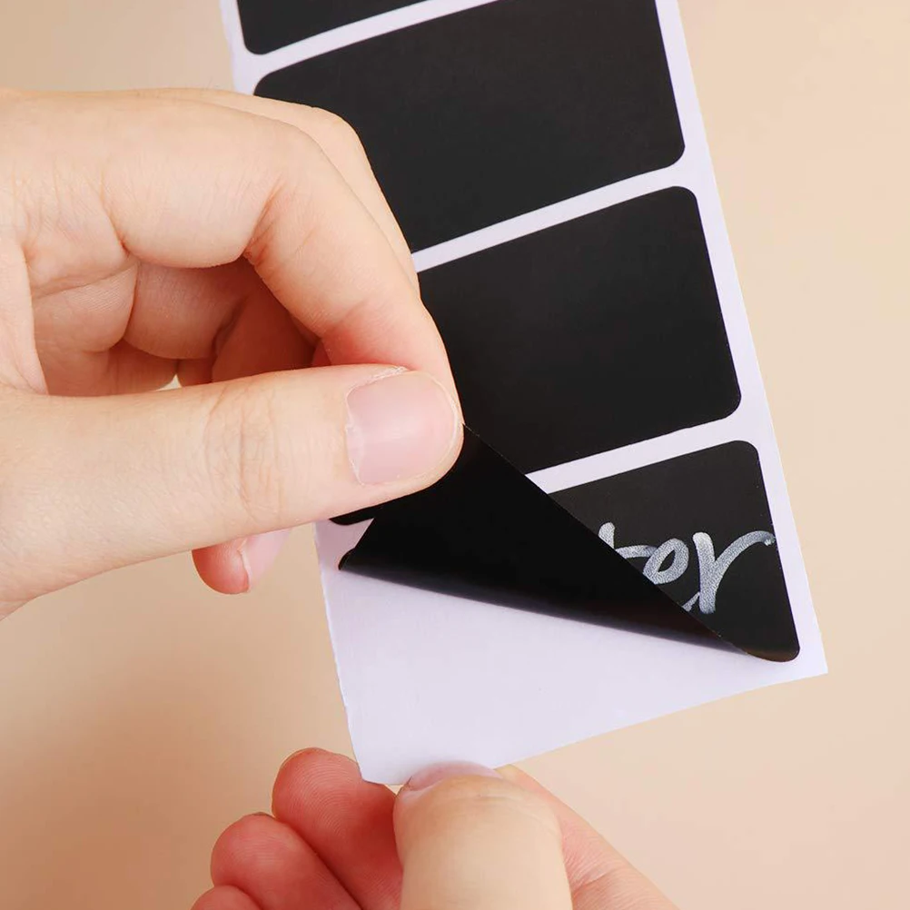 

300 Pcs/Roll Rectangle Blackboard Sticker Label Labels Adhesive Chalkboard Stickers for Kitchen