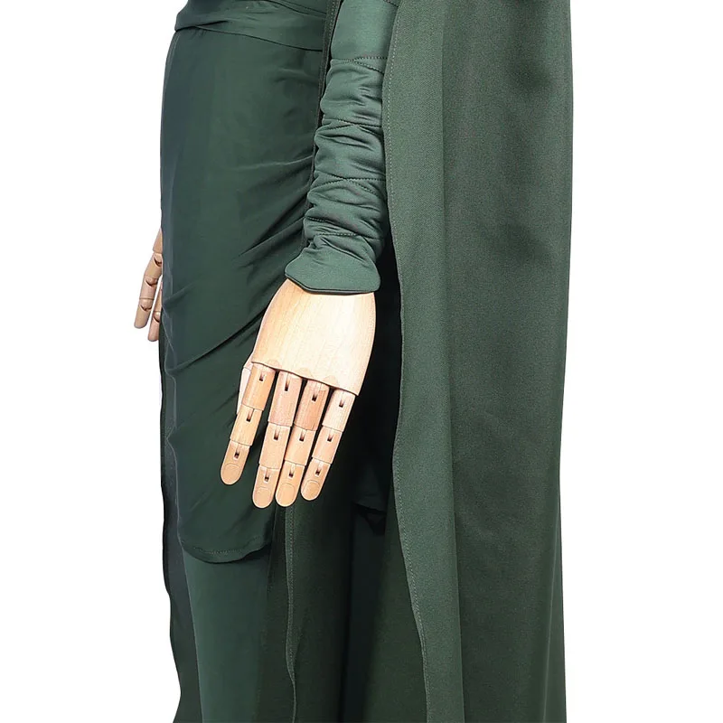 green dress asymmetrical Green Asymmetrical Hem Satin Maxi Dress – Boiilife main image 1