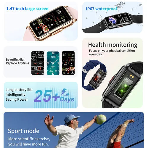 Imagen 2 del producto Para Android IOS pulsera inteligente mujeres Smartwatch hombres ritmo cardíaco oxígeno en sangre impermeable deporte reloj inteligente para damas + regalo