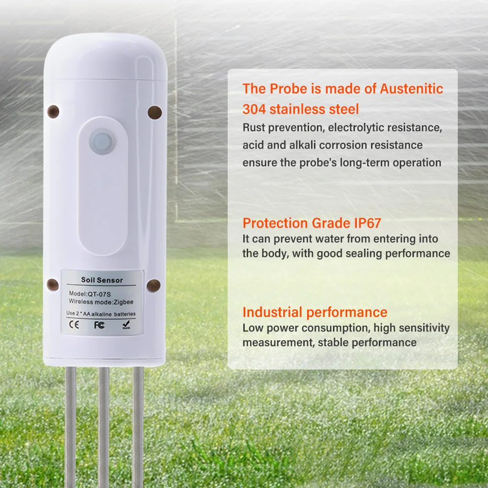 Tuya ZigBee Wireless Boden temperatur Feuchtigkeit sensor IP67 Boden monitor Meter arbeitet mit Garten pflanze Smart Bewässerung