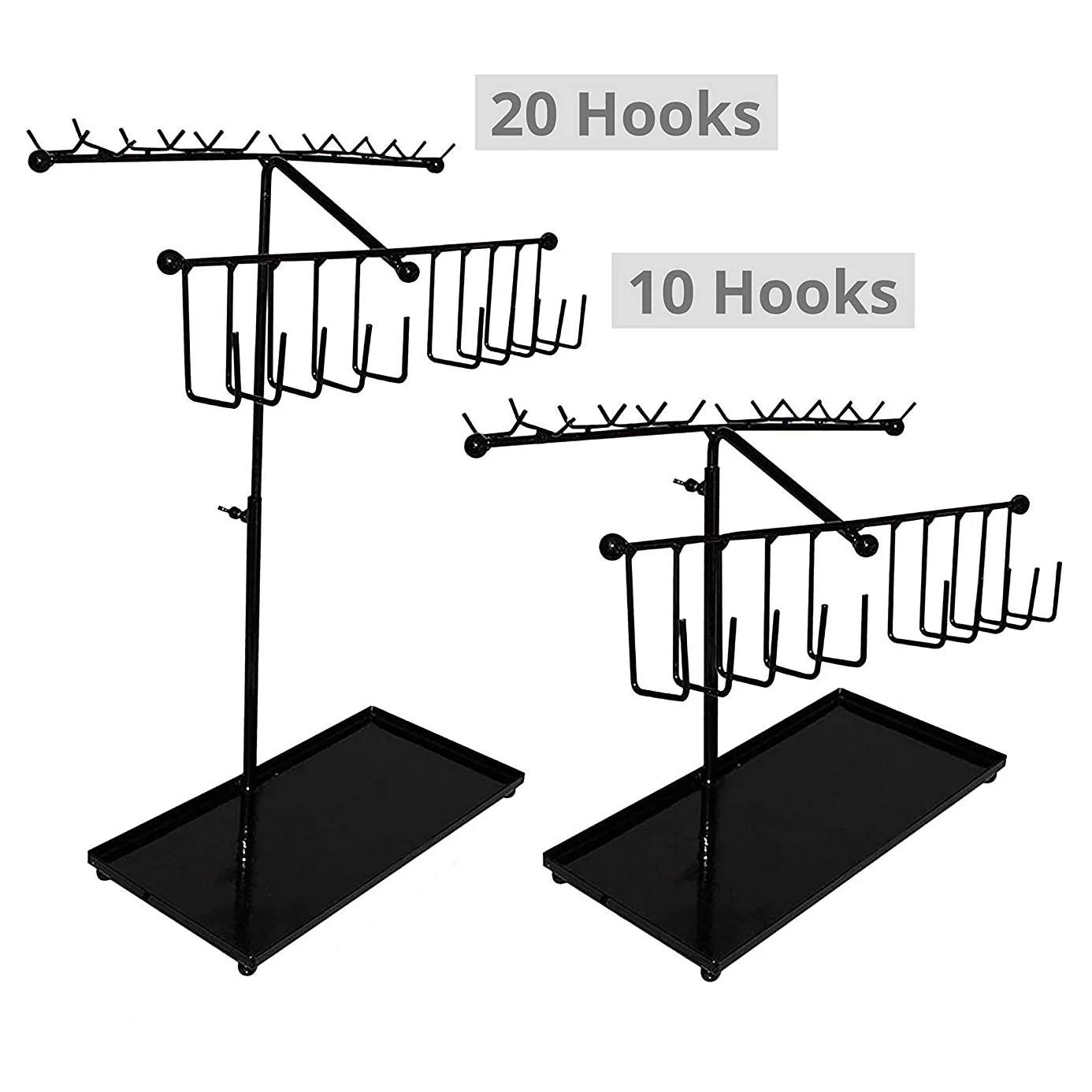 Metal Display Stand para Jóias, 30 Ganchos e Bandeja Inferior, Armazenamento para Colar, Pulseiras, Pulseira, Relógios