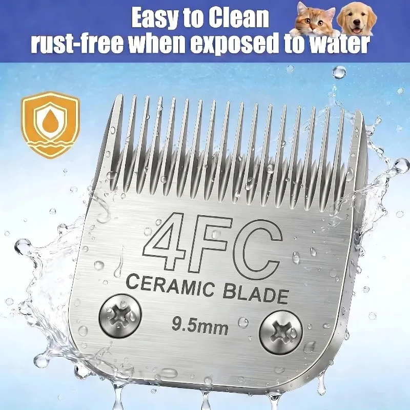 4FC Ceramic Blade 9.5mm Detachable Pet Dog Clipper Bladefor Andis Oster A5 KM Series Clippers Sharp & Durable