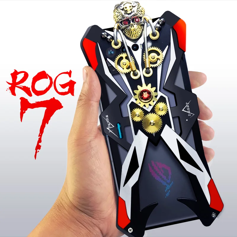 Funda de teléfono de aluminio de Metal de armadura de lujo para Asus Rog Phone 7 6 5 3 Rog7 Rog6 Rog5 Pro, carcasa de engranaje mecánico totalmente hecha a mano