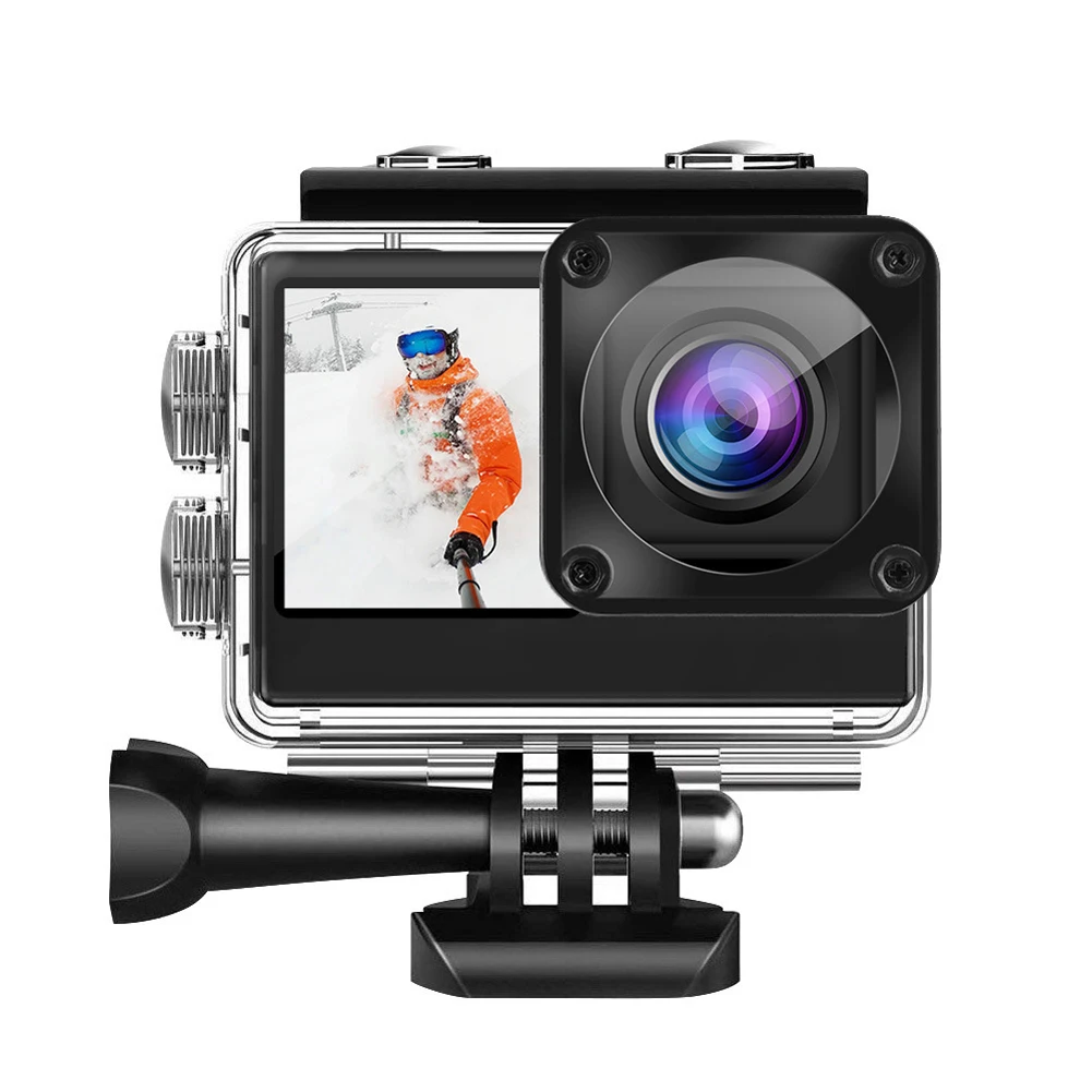 4K UHD 2.0 Inch IPS Screen Bicycle Video Recording Camera Anti-Shake Action Camera 1080P 30FPS Underwater Camera 30M Waterproof