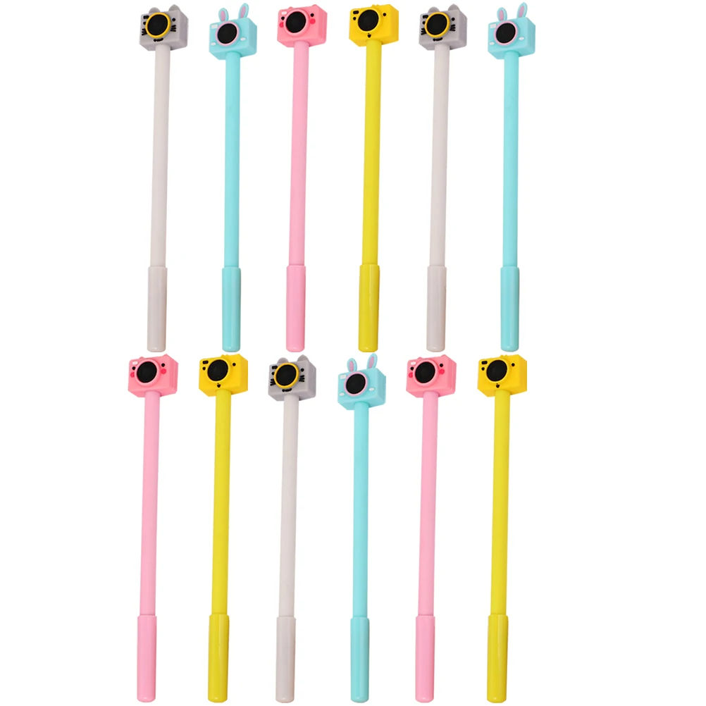 

12Pcs Kids Cartoon Gel Pens Ergonomic Writing Instruments Unique Gift for Students Plastic Stationery