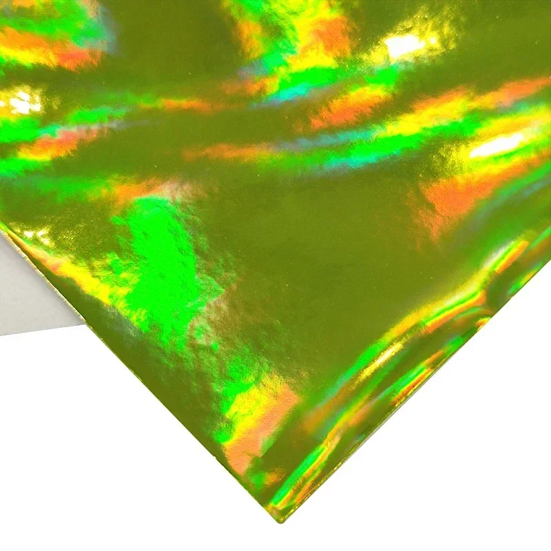 Holographic Iridescent Color Mirror Effect PU Foiled Faux Leather Fabric Roll for Handbag/earrings/Sofa Sewing Craft Material