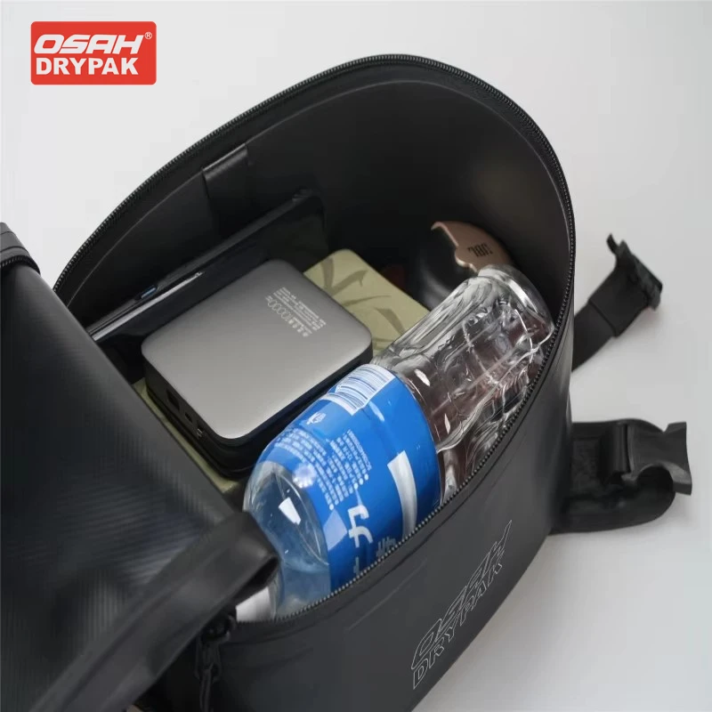 OSAH Grey Motorcycle Front Oil Tank Bag 6L High-capacity PVC Waterproof Fabric Outdoor Riding Gears Pack Tools Bag Accessoires