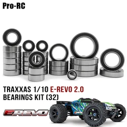 32Pcs Complete Bearings Kit For 1/10 Traxxas E-Revo ERevo 2.0 VXL Brushless 2018+ Version Rc Car Part