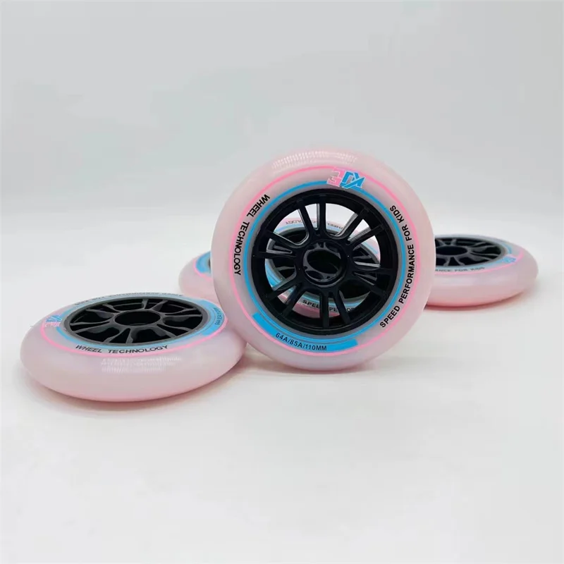 Professional Speed Wheels for Kids Field Track Race Dual Core 64A 85A Indoor Track Racing Rodas 90mm 100mm 110mm 2-Layers PU