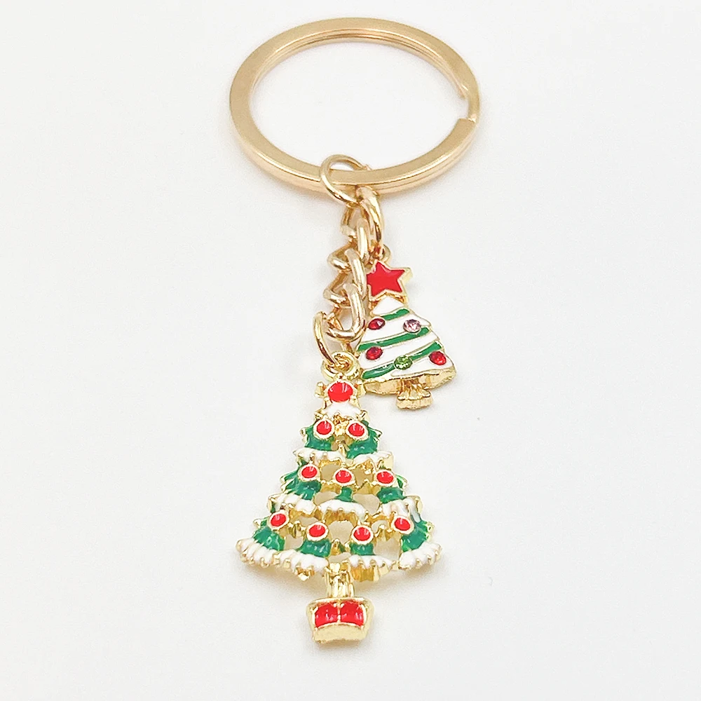 New Fashion Christmas Tree Oil Enamel Charms KeyChain Key Chain Car Keyring Women Child Gift Jewelry